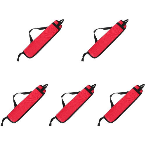 5Pcs Drum Stick Bag Red Oxford Cloth Carry Case with Spacious Storage