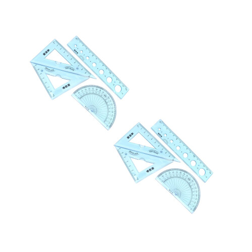 8Pcs Bendable School Rulers Set Sky-Blue Student Stationery Tools 2