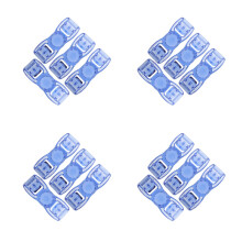 16Pcs Compact Blue Swimming Goggles Buckles Universal Strap Connectors