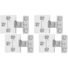 4Pièces Charnières Argentées Pour Portes En Verre Cabinet Durable Zinc
