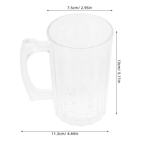 2Pcs Transparent Household Beer Mug with Handle Cups 1