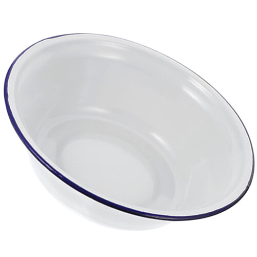 4Pcs Lightweight White Enamel Kitchen Bowls Soup Fruit Salad Basins 2