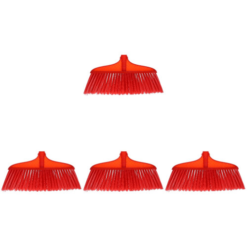 4Pcs Red Plastic Broom Heads for Kitchen and Room Sweeping Replacement