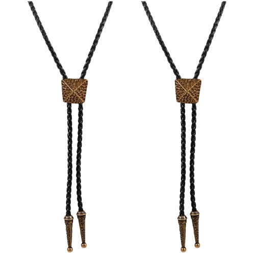 Raindrops  2 Count Chunky Bead Necklace Bow Vintage Bolo Tie