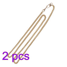 2Pcs Metal Lantern Chain Strap with Buckles for DIY Handbag Light Gold