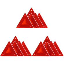 15Pièces Triangle De Routière Rouge Réfléchissant Pour Nuits