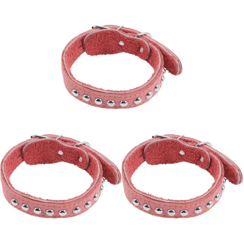 3Pcs Adjustable Orange Dog Collars Stylish for Pets Party Use