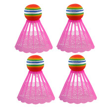 4Pièces Volants Badminton Rose Résistants LED Pour Jeux En Famille
