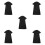 5Pcs Black Waterproof Grooming Smock for Pets Anti-Static Polyester 1