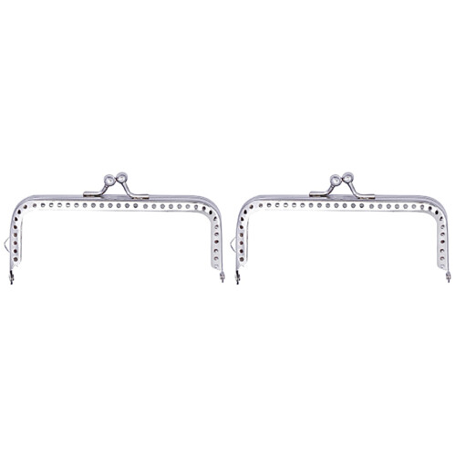 2Pcs Metal Clutch Frame Silver Purse Making Lock Accessories