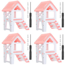 4Sets Durable PVC Hamster Villa Hideout Assorted Color for Small Pets