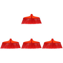 4St Plastic Bezemkop Rood Voor Precieze Reiniging Van Huis En Keuken