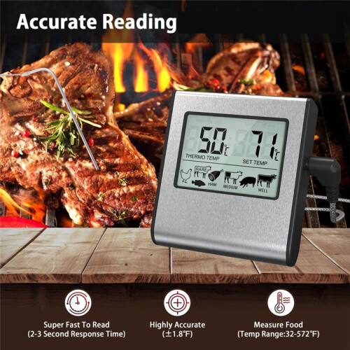 Digital Meat Thermometer with Probe for Cooking LCD Display Food Electronic Temperaturemeter for Grill, Kitchen Use 1