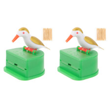 2 Sets Bird Toothpick Box Retro Storage Smooth Round Body Holder