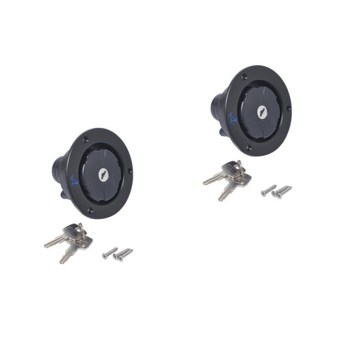 2Pcs Black Gravity Water Fill Dishes with Lock for Trailer Accessory