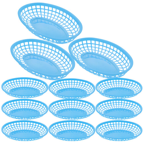 24Pcs Blue Plastic Food Storage Baskets Reusable Snack Serving Plates 1