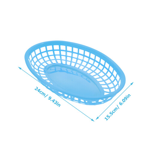 24Pcs Blue Plastic Food Storage Baskets Reusable Snack Serving Plates 2