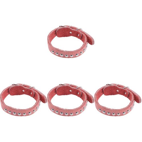 4Pcs Comfortable Dark Collars Adjustable Supple Pet Party Wear