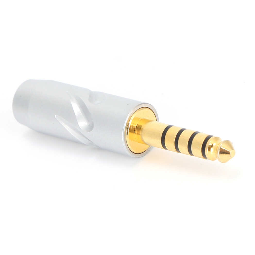 4.4Mm 5 Pole Metal Balanced Output Plug For Headphones, Silver 8401387712579