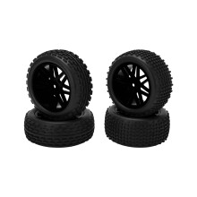 86mm Gummireifen-Set für 1/10 RC-Autos, Schwarz, passt zu WLToys 124001124019