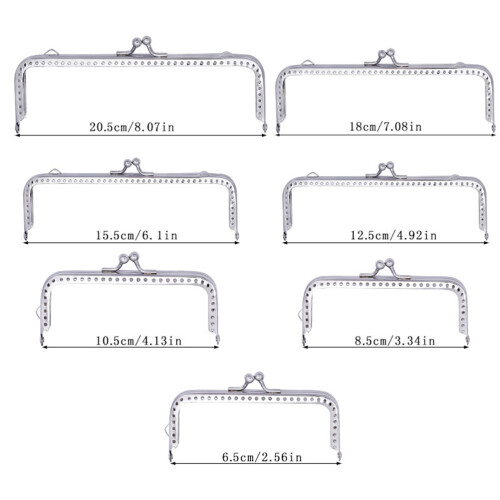 2Pcs Metal Clutch Frame Silver Purse Making Lock Accessories 2