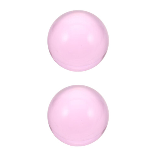 2Pcs Pink Resin Clear Juggling Balls Lightweight Performance Props 2
