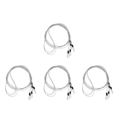 12Pcs Silver Braided Steel Wire Ropes Rust Resistant Hanging Cable 2