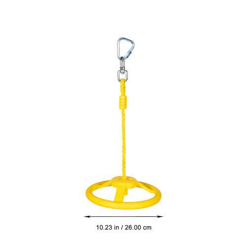 Lightweight Yellow Indoor Hanging Ring Kids Exercise Handle Grip 1