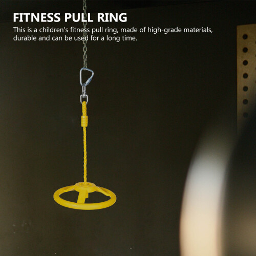 Lightweight Yellow Indoor Hanging Ring Kids Exercise Handle Grip 2