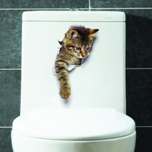 (3) 3D Cat Wall Sticker for Bathroom & Living Room