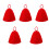 5Pcs Red Felt Sauna Hats Lightweight Comfortable Breathable Bath Room 4