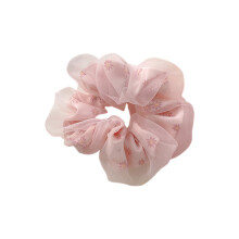 (Pink Trumpet) French Fairy Scrunchies Hair Rings for Girls