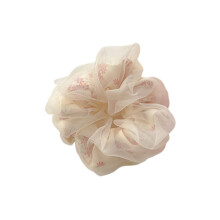 (Beige trumpet) French Fairy Scrunchies Hair Rings for Girls