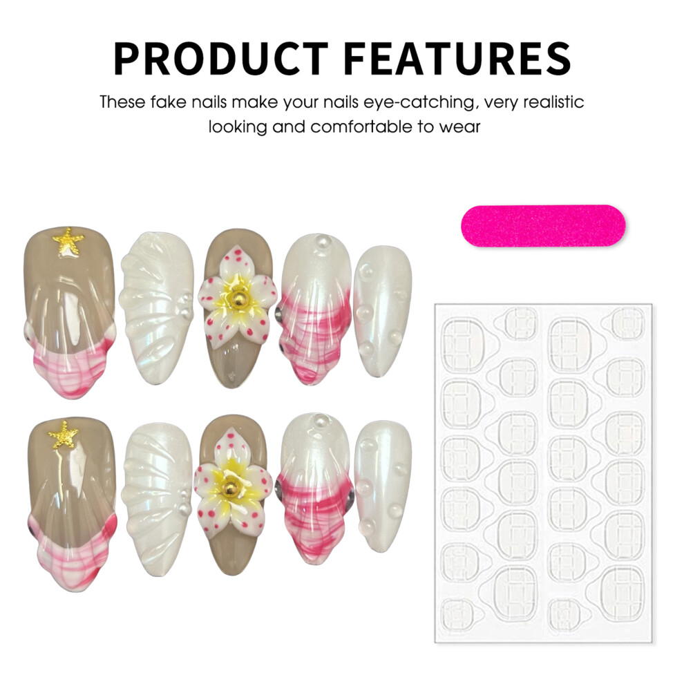 Dachuang Beauty White (S) 10Pcs Nude & Press On Nails Reusable