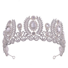 (Silver) Vintage Crystal Bridal Tiara - Baroque Rhinestone Crown