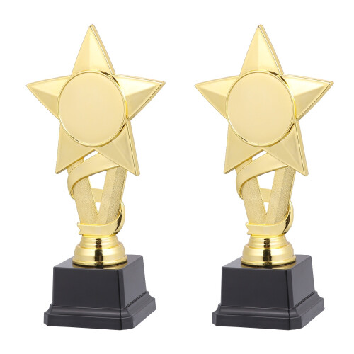 2Pcs Gold Plastic Award Trophy Cup Durable Kids Prize 1