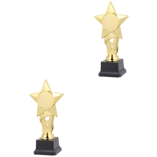 2Pcs Gold Plastic Award Trophy Cup Durable Kids Prize 2