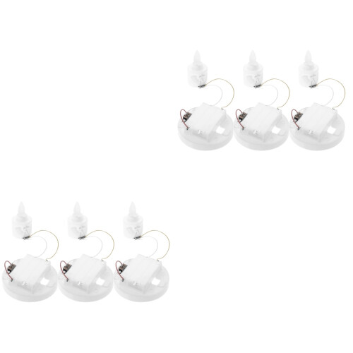 6Pcs White Plastic Swing Candle Wicks DIY LED Light Making Kits 2