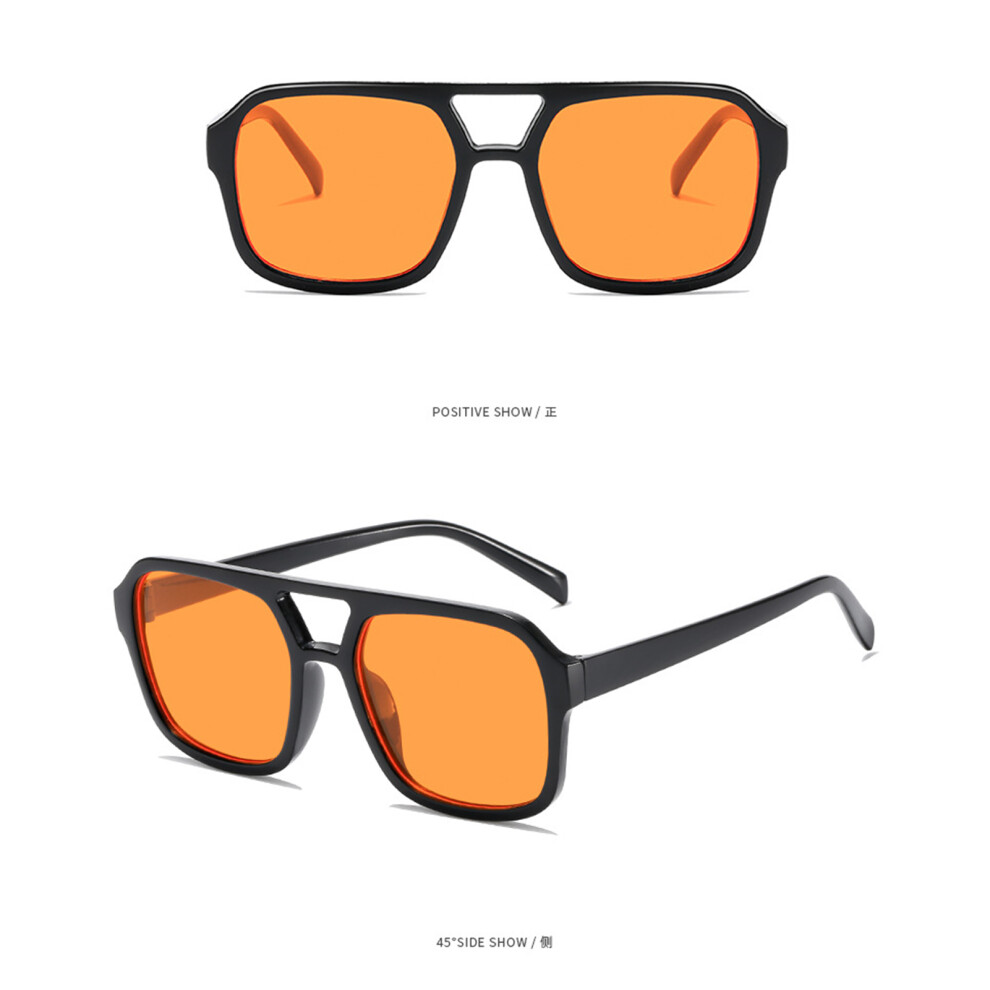 Dachuang Beauty Orange/Black ( Slices In Frame) Uv Shades For Men & Women - Lightweight & Classic