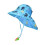 (Blue Dinosaur) Kids Summer Sun Hat with Neck Cover 1