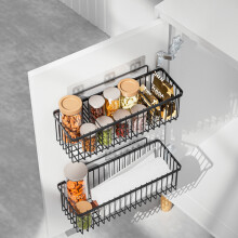 Sturdy Adhesive Wire Basket - 2pcs, Large Capacity
