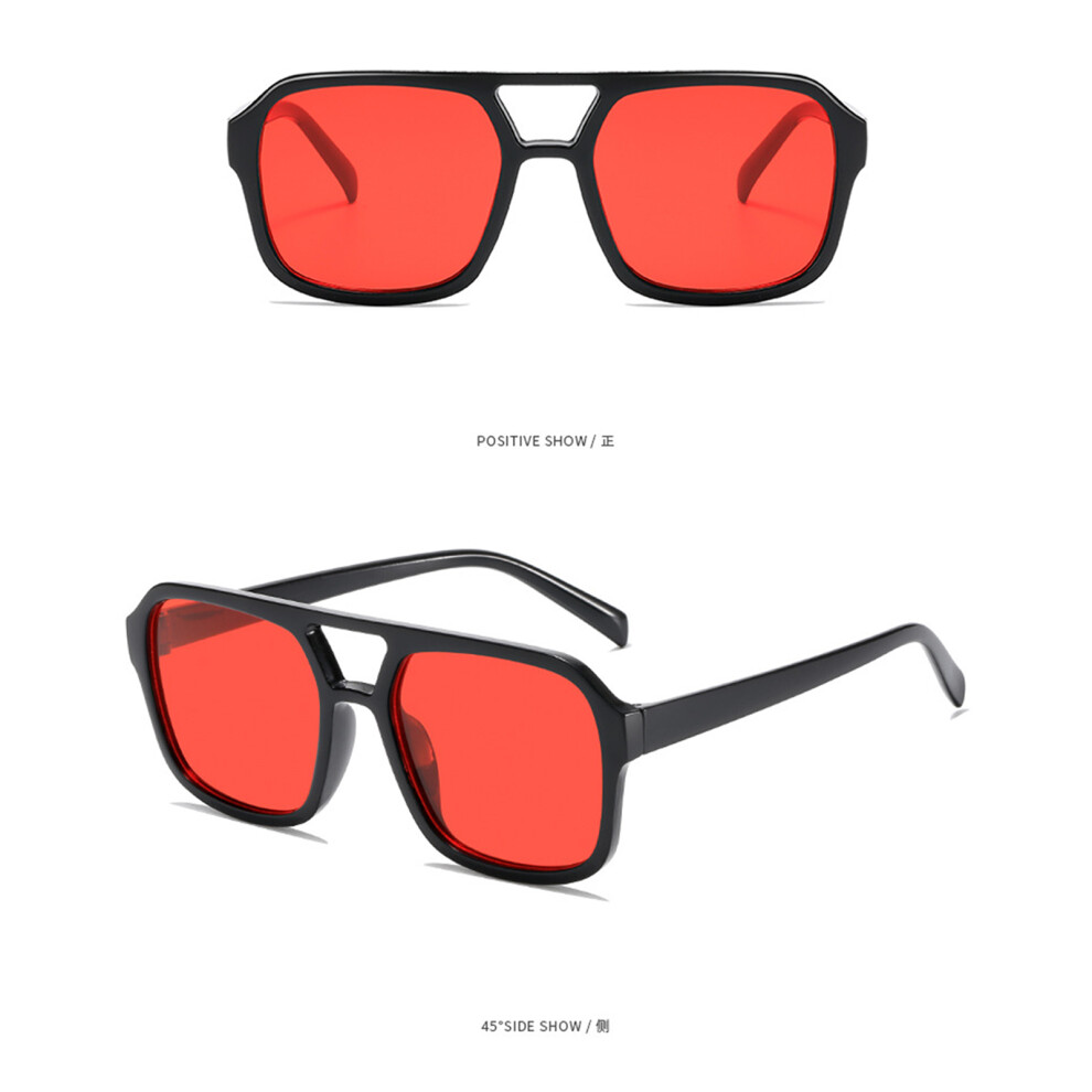 Dachuang Beauty Black/Red ( Frame Flakes) Uv Shades For Men & Women - Lightweight & Classic
