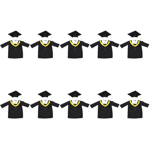 10Ensembles Tenue Académique Polyester Colorée Chapeau