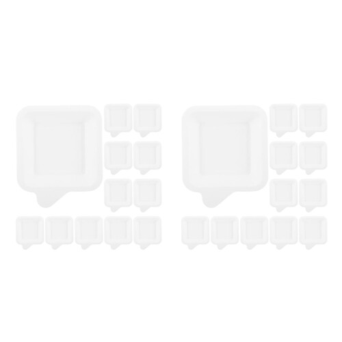 80Pièces Assiettes Jetables Carrées Papier Durable Résistant