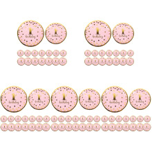 80Pièces Assiettes Jetables Roses Pour D'anniversaire Bébé 1 An