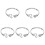 5Pcs Silver Adjustable Open Ring Women Elegant Finger Ring 1