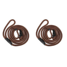 2Pièces Laisse Nylon Marron Ajustable Résistante Pour