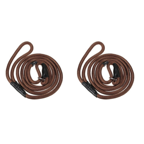 2Pièces Laisse Nylon Marron Ajustable Résistante Pour