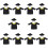 10Ensembles Tenue Académique Polyester Colorée Chapeau 4