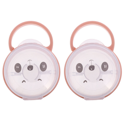 4Pcs Baby Pacifier Protective Case Pink Portable Storage Holder